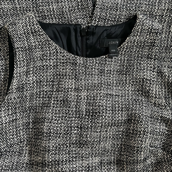 J. Crew Black & White Tweed Sheath Dress with Pockets - Picture 3 of 14